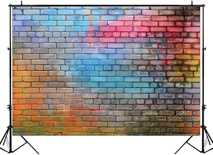 LTLYH 8x6ft Colorful Brick Wall Photo Backdrop Baby Birthday Wedding Party - Image 2