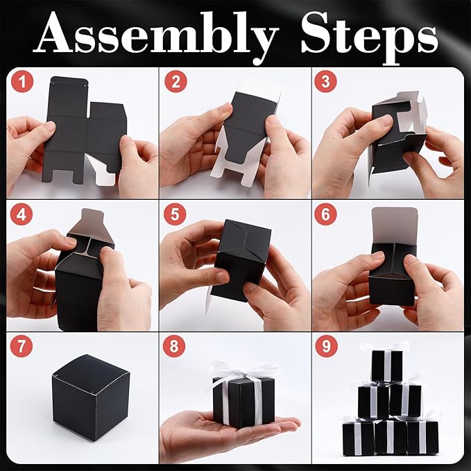 COCPOK 50 Pack Black Gift Boxes, Small Candy Boxes - Image 4