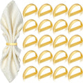 KPOSIYA Napkin Rings Set of 20, Metal Gold Napkin Rings Bulk by KPOSIYA