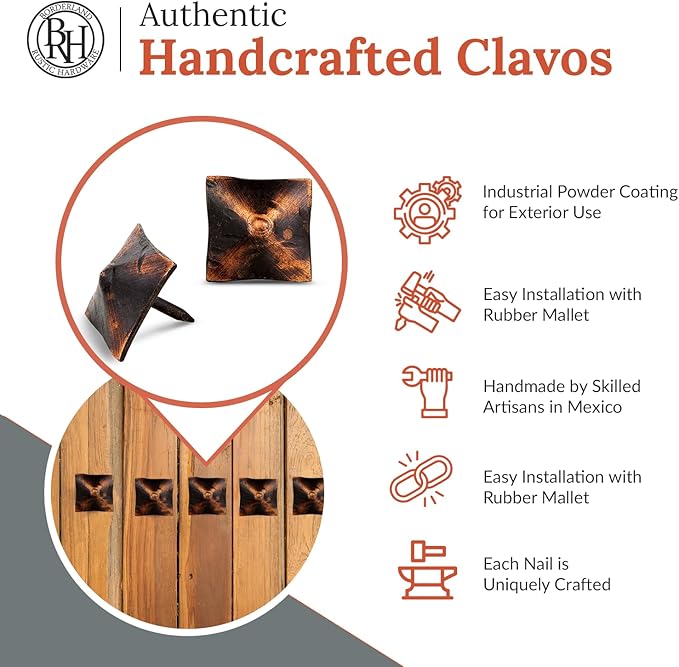 25 Pack 1" Square Head Iron Clavos Decorative Nails – Oil Rubbed Bronze – - Image 2