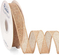 Ribbli Natural Burlap Wired Ribbon, 1” Inch x Continuous 20 Yard, Wired Edge by Ribbli
