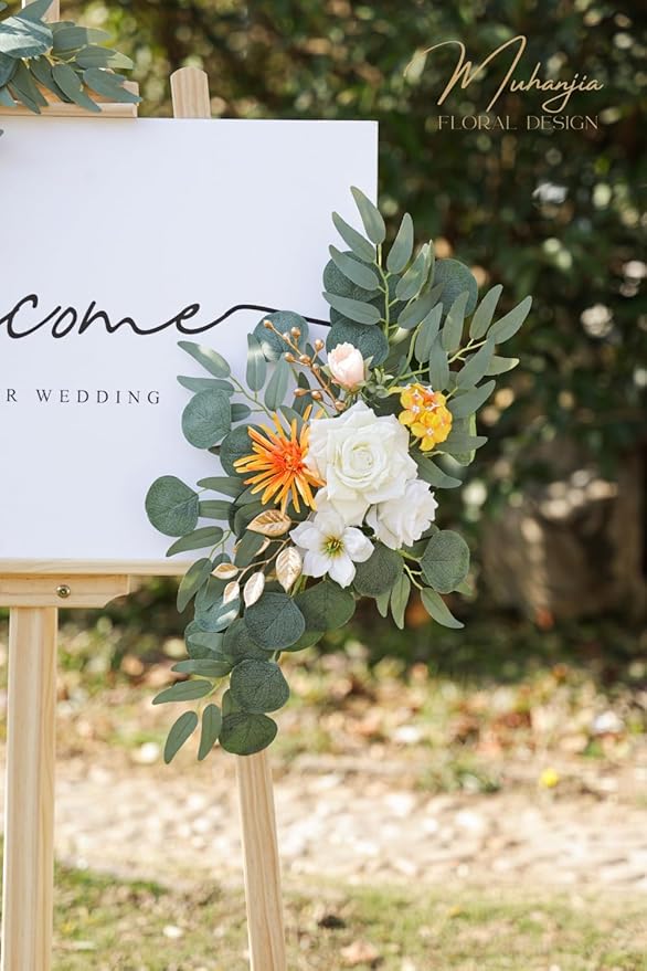 Wedding Sign Faux Flower Swag for Ceremony Party Reception Entrance Floral - Image 5