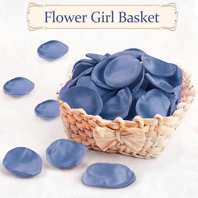 300pcs Dusty Blue Faux Silk Rose Petals - Image 3