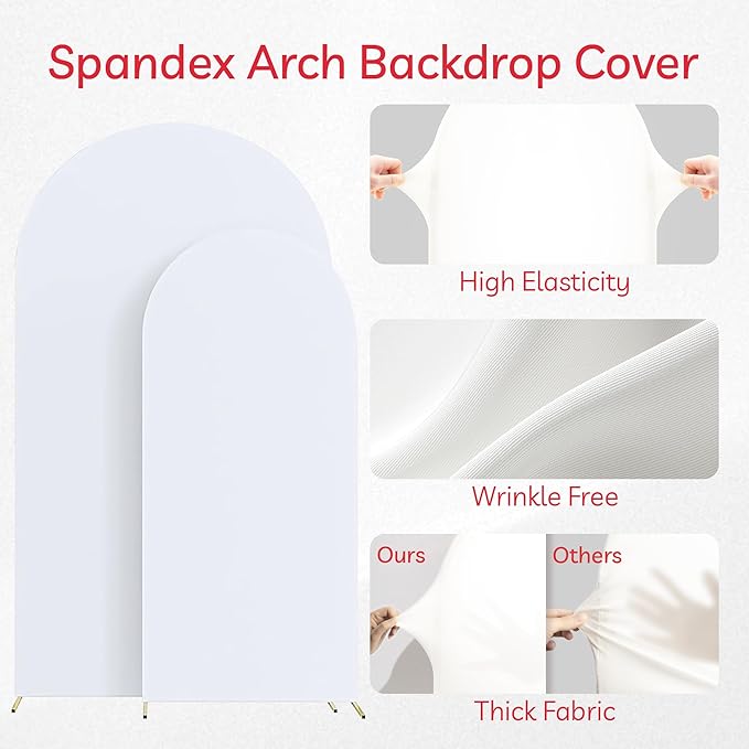 Set of 2 Arch Backdrop Cover, High Elastic Wrinkle-Resistant Arch Cover - Image 5