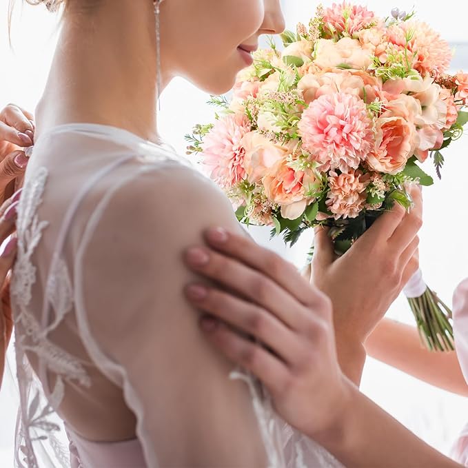 Tigeen Artificial Flowers Artificial Peonies Silk Flowers Faux Peony Fake Peony - Image 7