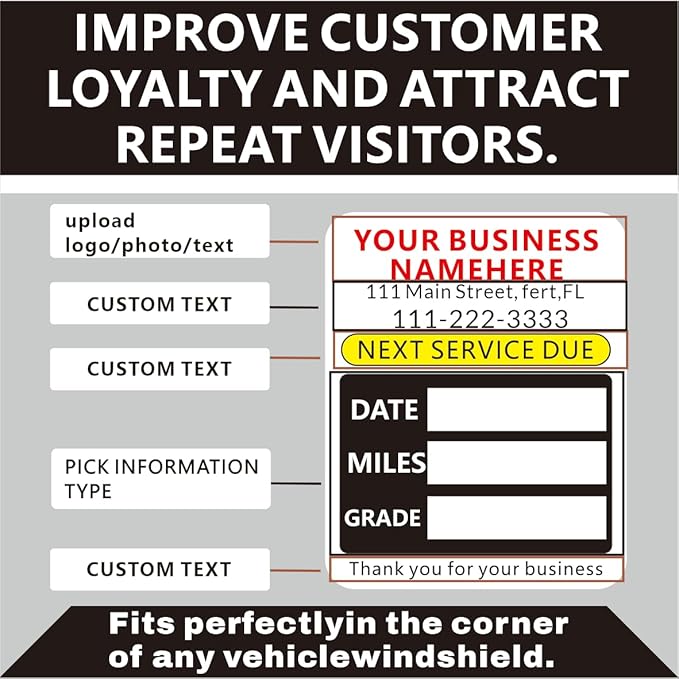 Custom Oil Change Stickers - Image 3