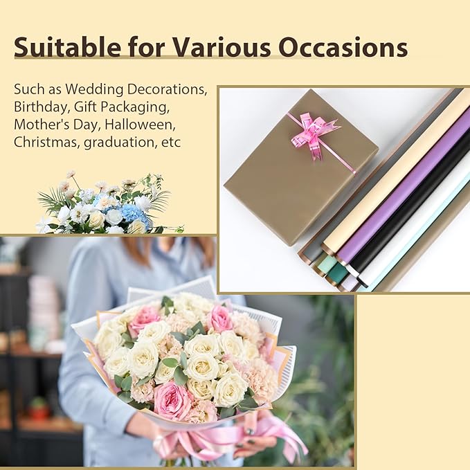 NESCCI 20 Sheet Flower Wrapping Paper - Image 5