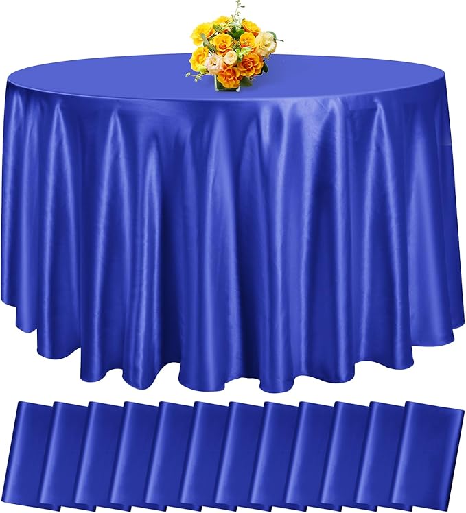 fani 12 Pack 108 Inch Royal Blue Satin Tablecloth by fani