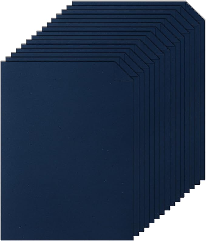 28 Sheets Navy Blue Cardstock 8.5 x 11 Scrapbooking Paper, 92lb Heavyweight by Silunkia