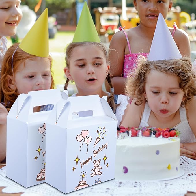 XAGLVV 24pcs White Gable Party Favor Boxes, 7 x 3.5 x 6.6 Inches, Kid Party - Image 3