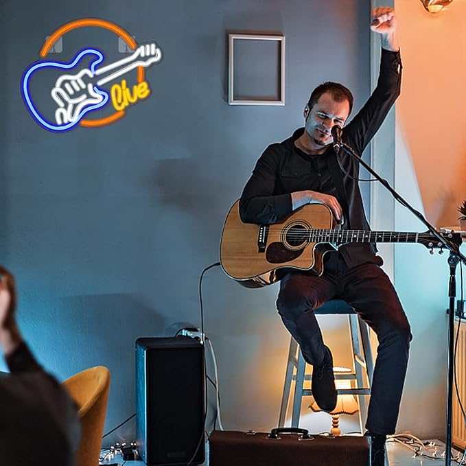 Wanxing Live Music Neon Signs Guitar Shape LED Signs Game Art LED Neon Signs - Image 7