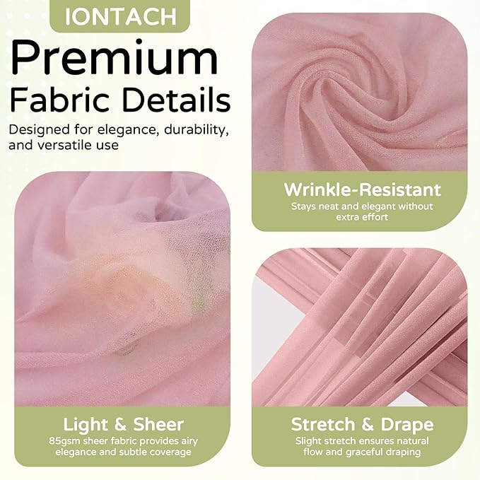 Wedding Arch Draping Fabric 29" x 19Ft Sheer Drapes - Image 4
