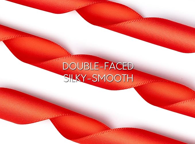Red Satin Ribbon 7/8 Inch x 50 Yards Double-Faced Ribbons - Image 3