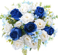 14" Fake Flower Bouquets Artificial Silk Rose Flowers Picks Decorations Faux by HOENLE