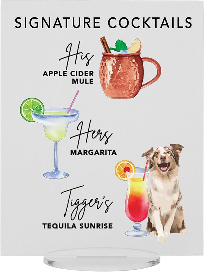 Pet Signature Drink Wedding Signs by Elation+Factory+Co.
