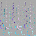 36 Pcs Mermaid Hanging Swirl Decorations Teal Purple Felt Swirl Streamer Spiral by pinkblume