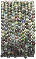 Faceted Natural Dragon Blood Stone Round Loose Semi Gemstone Beads by Beadia