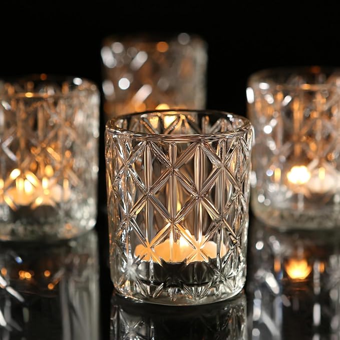 24pcs Clear Votive Candle Holders 2x2.5inch by Uniteland