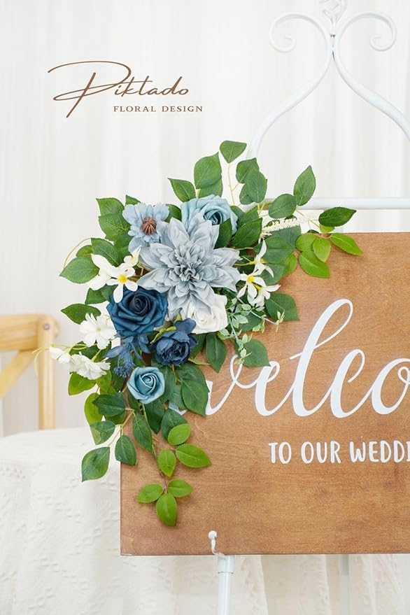 Wedding decor Welcome Sign Flower Backdrop Garland - Image 7