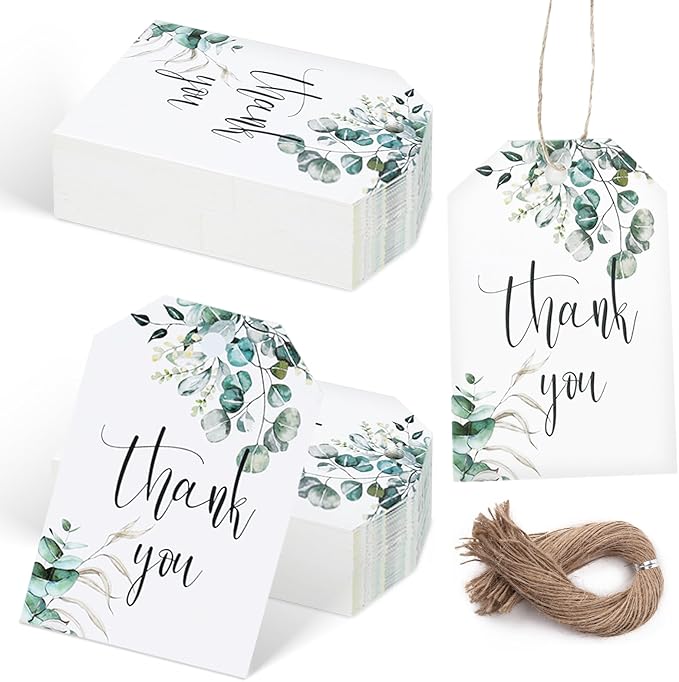 SallyFashion 75PCS Thank You Gift Tags 2x3 inch Kraft Paper Tags by sallyfashion