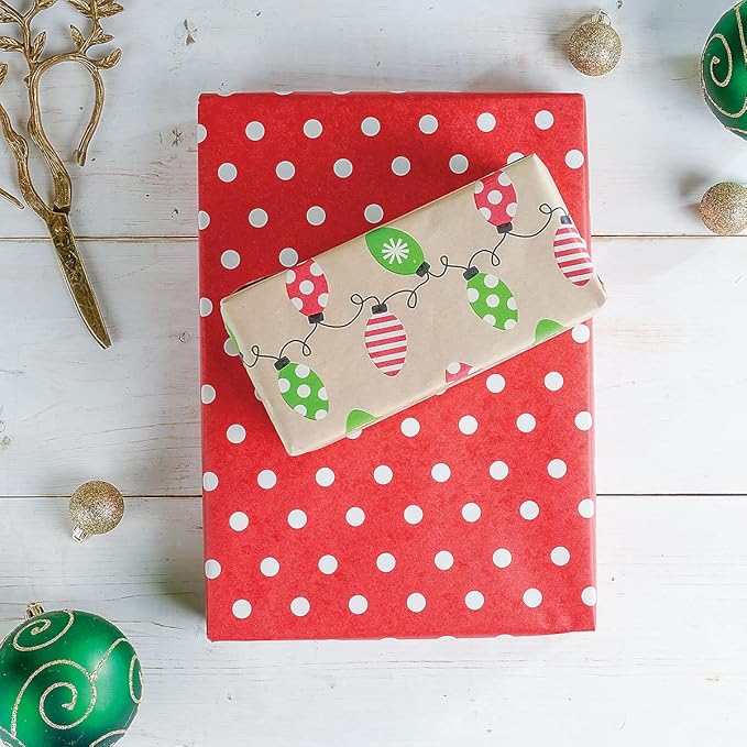 Current Kraft Light Bulb Double-Sided Rolled Christmas Wrapping Paper - Image 7