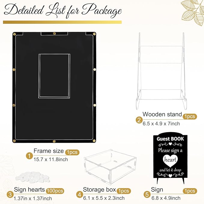 AerWo Wedding Guest Book Alternative, Acrylic Guest Book Wedding Reception - Image 3