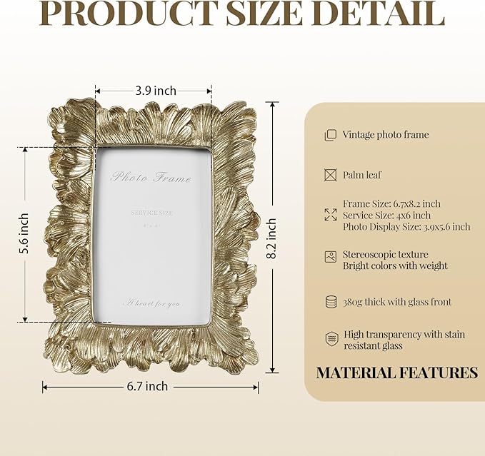 Cuspin Vintage Picture Frame 4x6 Frames - Image 4