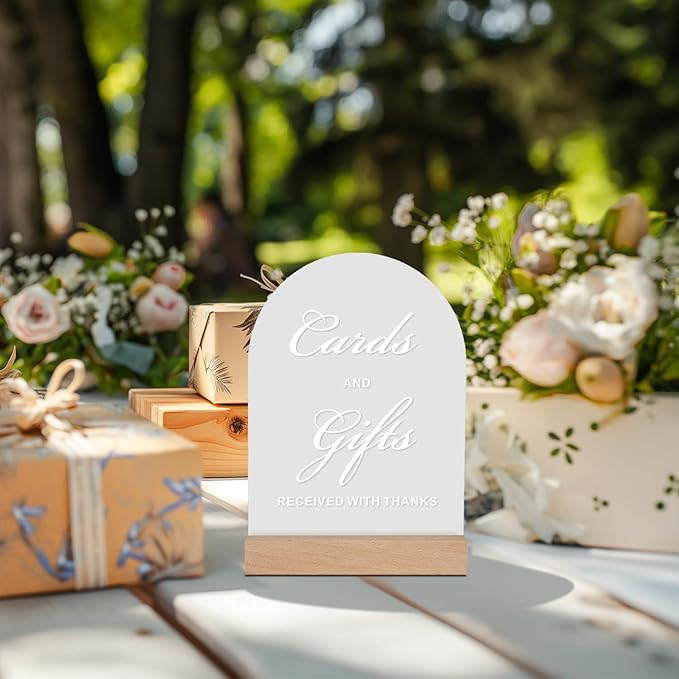 Cards and Gifts Sign for Ceremony and Reception, Acrylic Wedding Signs - Image 3