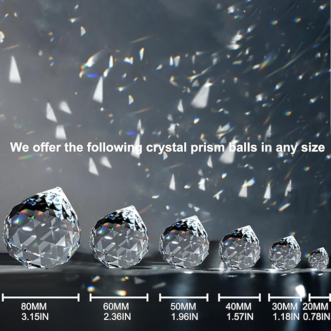 MerryNine 2 Pack Crystal Ball Prism Sun Shine Catcher Rainbow Pendants Maker - Image 2