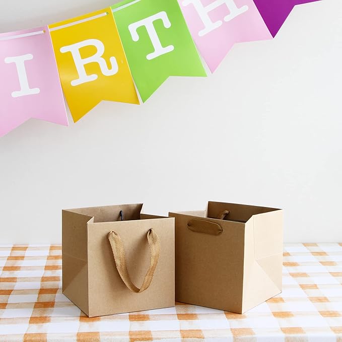 Kraft Paper Gift Bag Small Square Bottom Kraft Paper Bags - Image 7