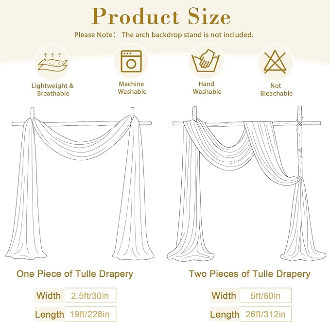 Wedding Arch Draping Fabric Backdrop 1 Panel 60" x 26Ft Dusty Rose Drapes - Image 9