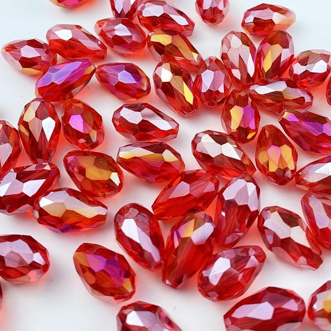 200pcs 4x6mm Teardrop Crystal Glass Beads Vertical Hole Faceted Glass Teardrop by ChooseBeadsChooseHonkoolly