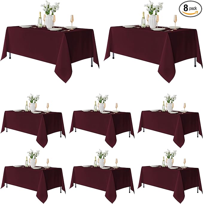 Fitable 8 Pack Table Cloth Rectangle Table: Stain and Wrinkle Resistant by Fitable