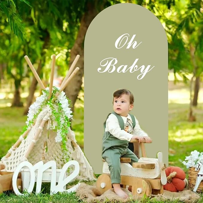 Sage Arch Cover Green Wedding Arch Stand Covers 6FT Arched Backdrop Cover - Image 4
