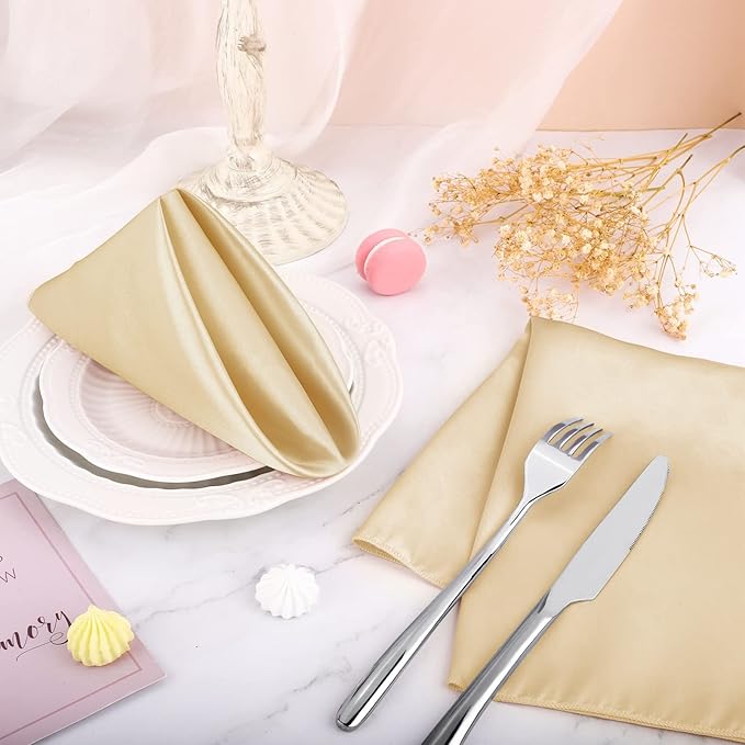 Aneco 16 Pack Square Satin Napkin Bright Silk Table Napkin Soft Smooth Fabric - Image 5