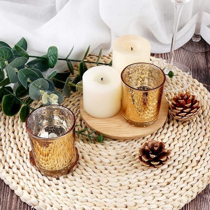 Gold Mercury Glass Tea Light Holders Set of 36 - Image 6