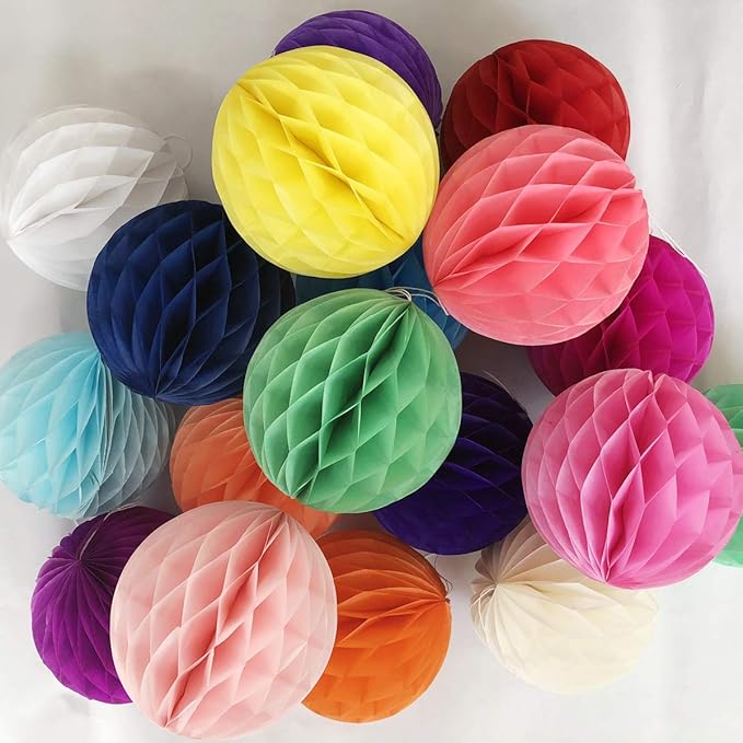 20pcs Honeycomb Flower Balls Party Honeycomb Balls Decoration Paper Flower - Image 2