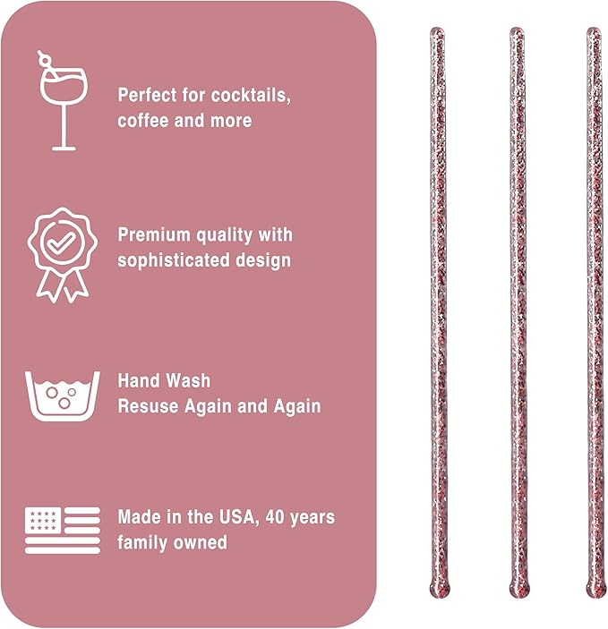 Coffee and Cocktail Stirrers, Reusable Plastic Drink Stirrer Sticks, 100 Ball - Image 3