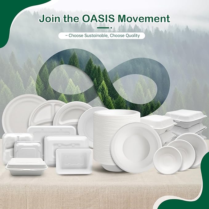  , - Compostable Paper Plates, Heavy-Duty Biodegradable - Image 7