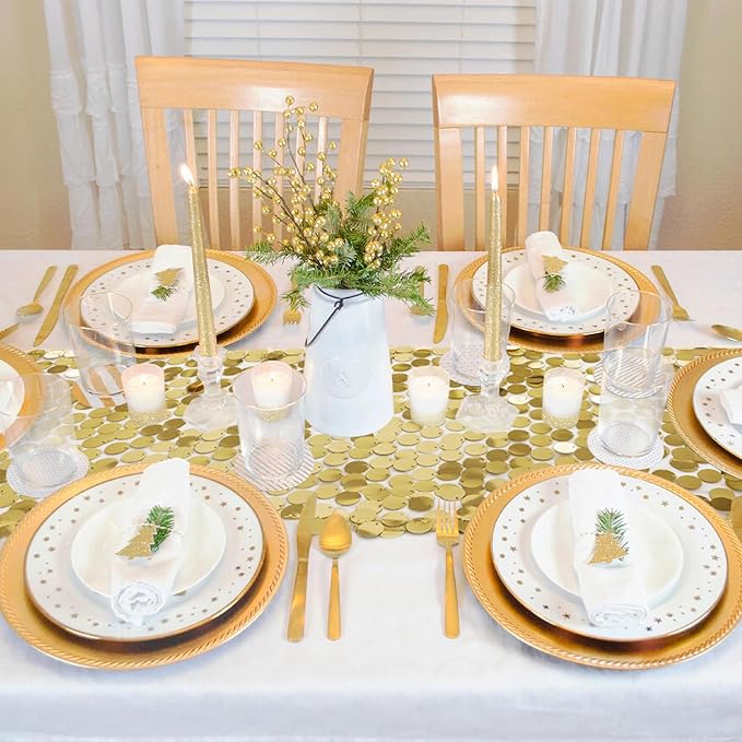 VHH Sequin Table Runner 12 x 108 inches Gold Table Runner, Glitter Runner - Image 8