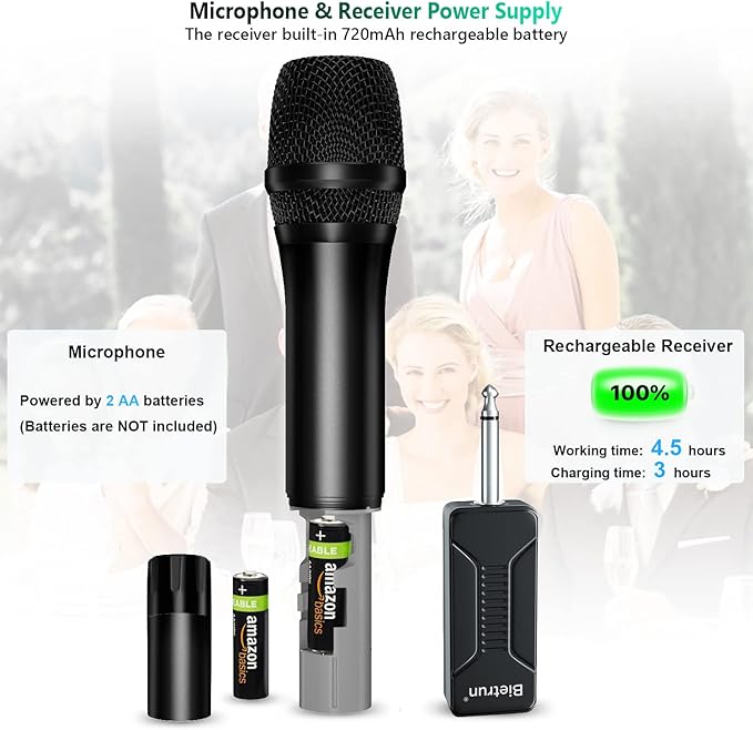 Bietrun Wireless Microphone Dynamic Mic System - Image 4