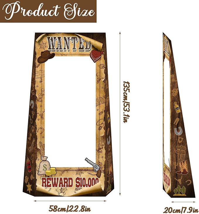 4.5ft Tall Life Size Stand in West Wanted Photo Booth Props Selfie Frames - Image 3