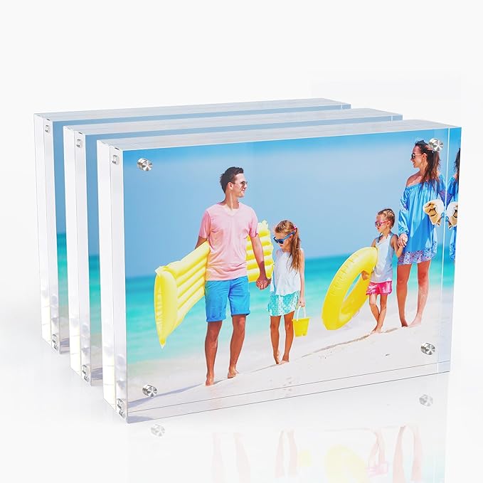 5x7 Inches Acrylic Picture Frames 3 Pack, Double Sided Magnetic Photo Frames by laapee