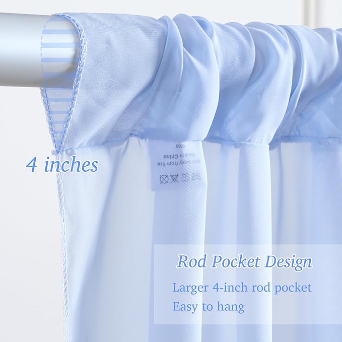 10x10ft Light Blue Chiffon Backdrop Curtain - Image 5
