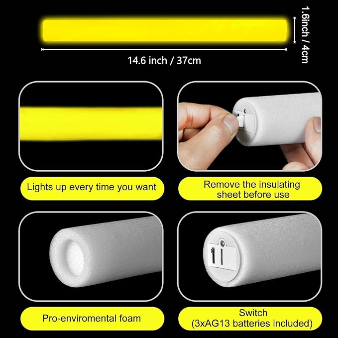 Glow Foam Sticks Bulk - Image 2