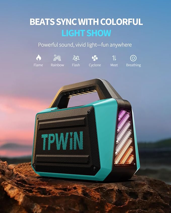Powerful 80W Outdoor Bluetooth Speaker: IPX6 Waterproof, 20H Playtime, Deep Bass - Image 5