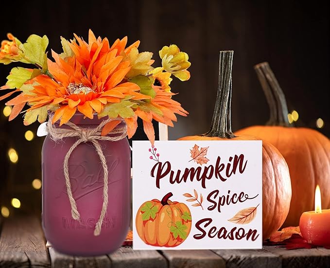 Thanksgiving Decorations Mason Jar, Farmhouse Harvest Thanksgiving Table Decor - Image 5
