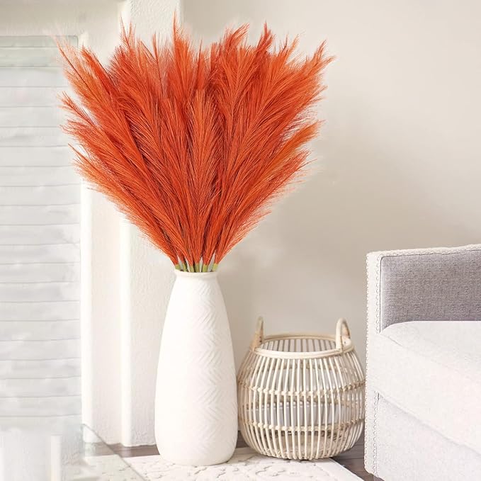 8pcs Orange Pampas Grass Tall - Image 8