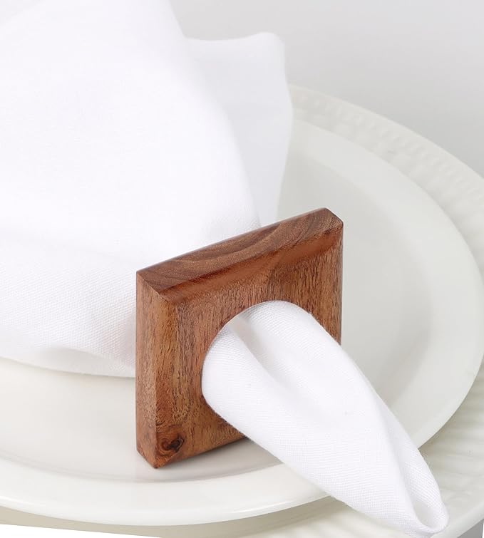 Wooden Napkin Rings Set of 12 Fall Decor - Image 2