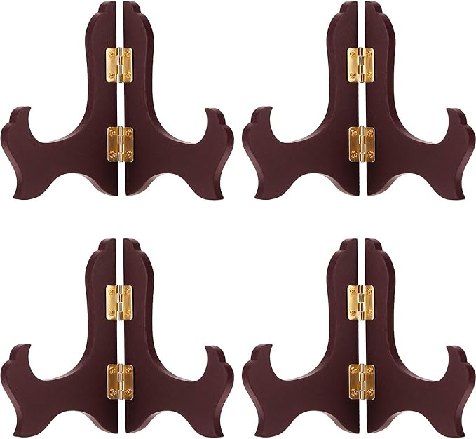 Tatuo 4 Packs Wooden Display Stand Decorative Plate Stands by Tatuo